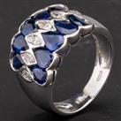 Pre-Owned 14ct White Gold Pear Shape 4.84ct Sapphire & 0.50ct Diamond Fancy Ring 4336155