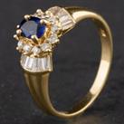 Pre-Owned 18ct Yellow Gold Diamond Sapphire Fancy Cluster Ring 4336239