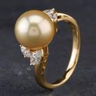 Pre-Owned 18ct Yellow Gold South Sea Pearl & 0.58ct Diamond Ring 4344006
