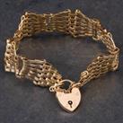 Pre-Owned 9ct Yellow Gold 6 Bar 7.5 Inch Gate Bracelet 4553002
