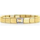 Nomination CLASSIC Gold Love Raised Heart Charm & 17 Link Base Bracelet 030116/01 & 030001/S