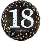 18 Inch Black Number 18 Helium Balloon