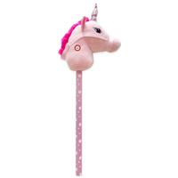 Pink UnicornHobby Horse - 68cm - Role Play Toys - Toys & Games