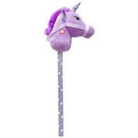 Purple Unicorn Hobby Horse - 68cm - Role Play Toys - Toys & Games