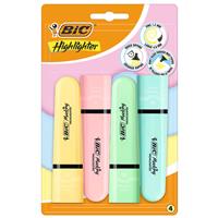 Bic Tank Pastel Highlighters - Pack Of 4 - Back To School Stationery - Highlighters - Stationery Supplies