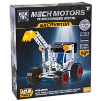 Science Club Motorised Excavator - 108 Pieces - Metal Tech - Toy Digger - Activity Toys