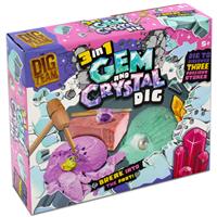 3 In 1 Gem and Crystal Dig Kit - Dig Team - Dig Kit - 10 Piece Set - Creative Kids Toys - Toys & Games