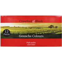 Crawford & Black Gouache Paints: Pack of 12