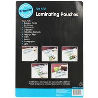 A4 Laminating Pouches - Set Of 8 - Works Premium Range - Back To School Stationery - Files & Folders - Stationery Supplies