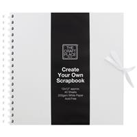 Create Your Own Scrapbook - 12 x 12 Inches - White - 40 Pages - Spiral-Bound - Craft Supplies