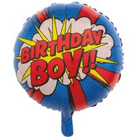 Birthdy Boy Helium Balloon - 18 Inches - Blue - Birthday Balloons - Helium Balloons - Shaped Balloons - Party & Celebration Decorations