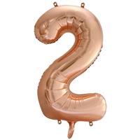 Number 2 Helium Balloon - 34 Inches - Rose Gold - Birthday Balloons - Helium Balloons - Number Balloons - Party & Celebration Decorations