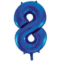 34 Inch Blue Number 8 Helium Balloon