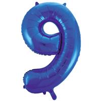 34 Inch Blue Number 9 Helium Balloon