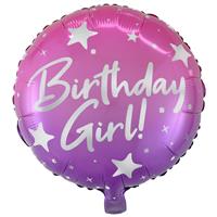 Birthday Girl Helium Balloon - 18 Inches - Pink - Birthday Balloons - Helium Balloons - Shaped Balloons - Party & Celebration Decorations