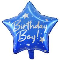 Birthday Boy Star Belium Balloon - 18 Inches - Blue - Birthday Balloons - Helium Balloons - Shaped Balloons - Party & Celebration Decorations