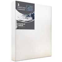 Crawford & Black Stretched Canvases Pack Of 3 - 5 x 7 Inches - Stretched Canvas - Art Supplies