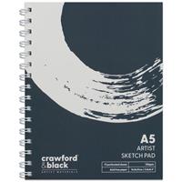Crawford & Black A5 Sketch Pad - 72 Sheets - Sketch Books - Art Supplies
