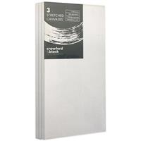 Crawford & Black Stretched Canvases Pack Of 3 - 4 x 8 Inches - Stretched Canvas - Art Supplies