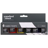 Crawford & Black Fabric Paints - Pack Of 6 - Fabric Paint - Craft Supplies