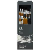 Crawford & Black Brush Set - Pack Of 35 - Paint Brushes - Art Supplies