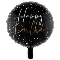 18 Inch Gold & Silver Happy Birthday Helium Balloon
