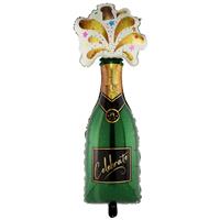 Champagne Bottle Congratulations Helium Balloon - 38 Inches - Occasion Balloons - Helium Balloons -Shaped Balloons Party & Celebration Decorations