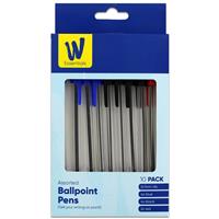 Works Essentials Coloured Ballpoint Pens - Pack Of 10 - Pens - Stationery Supplies