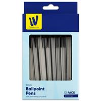 Works Essentials Black Ballpoint Pens: Pack of 10
