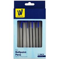Ballpoint Pens - Pack Of 10 - Blue - Works Essentials - Pens - Stationery Supplies