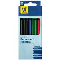 Permanent Markers - Pack Of 5 - Work Essentials - Back To School Stationery - Markers - Stationery Supplies