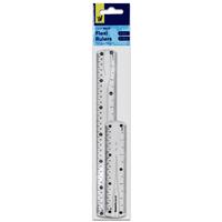 Flexi Rulers - Pack Of 2 - Clear - Works Essentials - Back To School Stationery - Rulers- Stationery Supplies