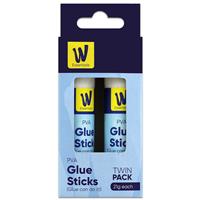 PVA Glue Sticks - Pack Of 2 - The Works Essentials - Glue & Tape - Craft Supplies