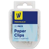 Paper Clips - Pack Of 80 - Works Essentials - Back To School Stationery - Stationery Set- Stationery Supplies