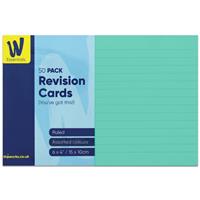 Revision Cards - Pack Of 50 - Green - Works Essentials - Back To School Stationery - School Stationery - Stationery Supplies