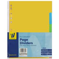 A4 Dividers - Pack Of 5 - Works Essentials - Back To School Stationery - Files & Folders - Stationery Supplies
