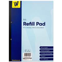 A4 Refill Pad - Works Essentials - Blue - Notebooks - Stationery Supplies
