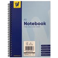 A5 Wiro Notebook - Works Essentials - Blue - Notebooks - Stationery Supplies