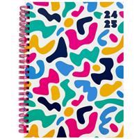 A5 Colourful Abstract 2024-2025 Week to View Academic Diary - Academic Diaries - Stationery Supplies