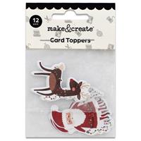 Christmas Reindeer & Santa Card Toppers: Pack of 12