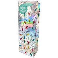 Christmas Merry & Bright Holographic Bottle Bag