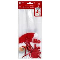 Festive Santa Cellophane Bags: Pack of 10