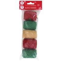Assorted Raffia Ribbon: Pack of 5