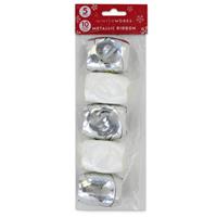 Silver Metallic Curling Ribbon: Pack of 5
