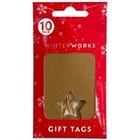 Christmas Brown Star Kraft Gift Tags: Pack of 10