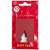 Christmas Red Tree Kraft Gift Tags: Pack of 10