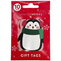 Christmas Pink Penguin Gift Tags: Pack of 10