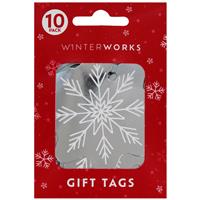 Christmas Silver Snowflake Gift Tags: Pack of 10