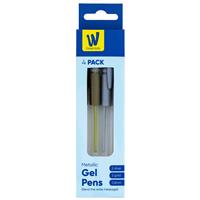Works Essentials Metallic Gel Pens: Pack of 4