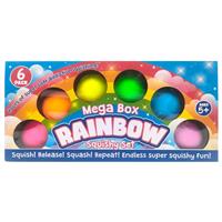 Rainbow Squishy Balls - Pack Of 6 - Sensory Toys - Squishy Toys - Toys & Games